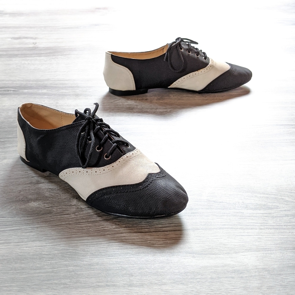 New Flat Saddle Oxford Shoes Women 8.5